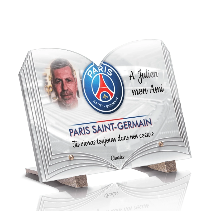 Plaque Funéraire Livre Foot PSG Plaque Funéraire Livre Foot PSG
