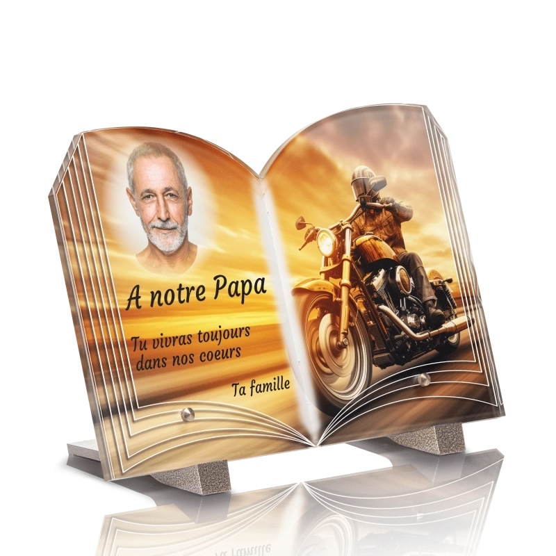 Plaque Funéraire Livre Moto Custom Plaque Funéraire Livre Moto Custom