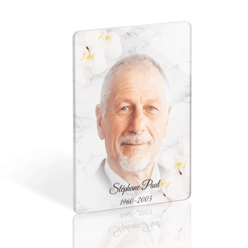 Médaillon Funéraire Rectangle Orchidée Médaillon Funéraire Rectangle Orchidée