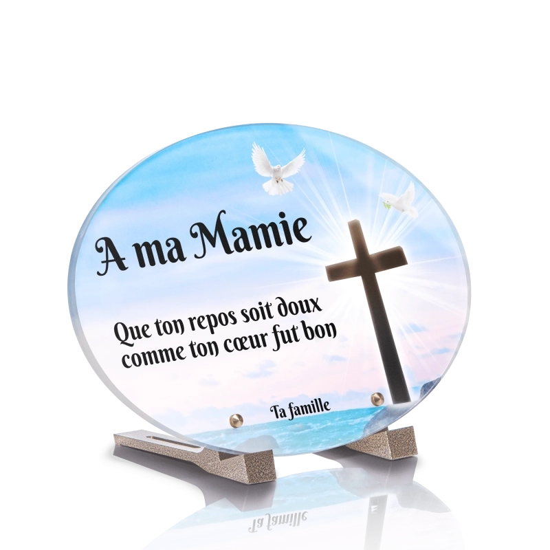 Plaque Funéraire Ovale Croix 3 Plaque Funéraire Ovale Croix 3