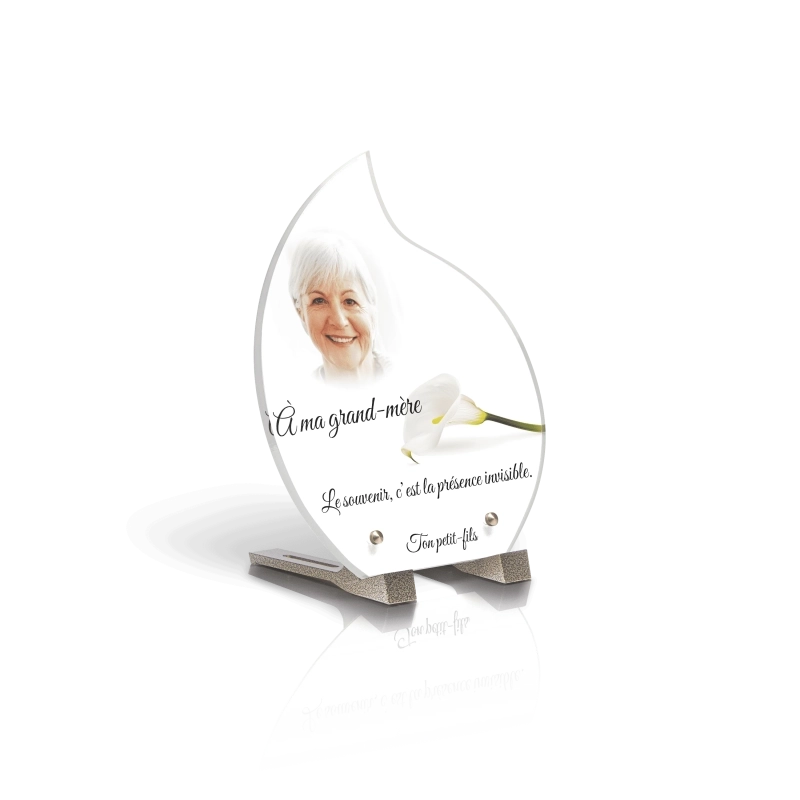 Plaque Funéraire Goutte Fleur Arum Plaque Funéraire Goutte Fleur Arum