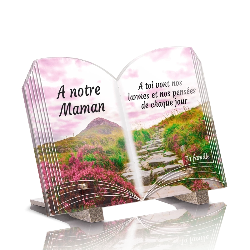 Plaque Funéraire Livre Marche Fleurs Plaque Funéraire Livre Marche Fleurs