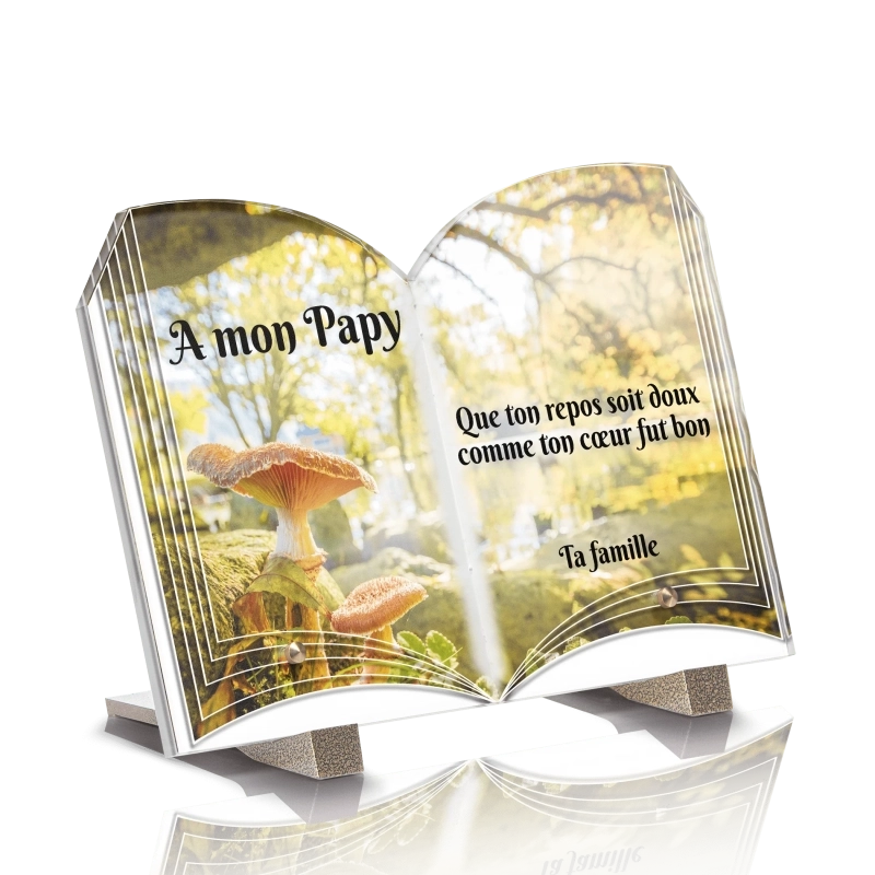 Plaque Funéraire Livre Champignon 2 Plaque Funéraire Livre Champignon 2