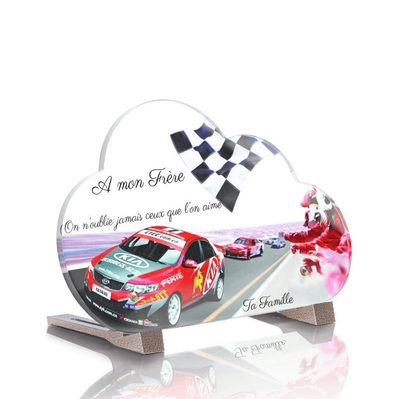 Plaque Tombale Voiture de course rouge Nuage