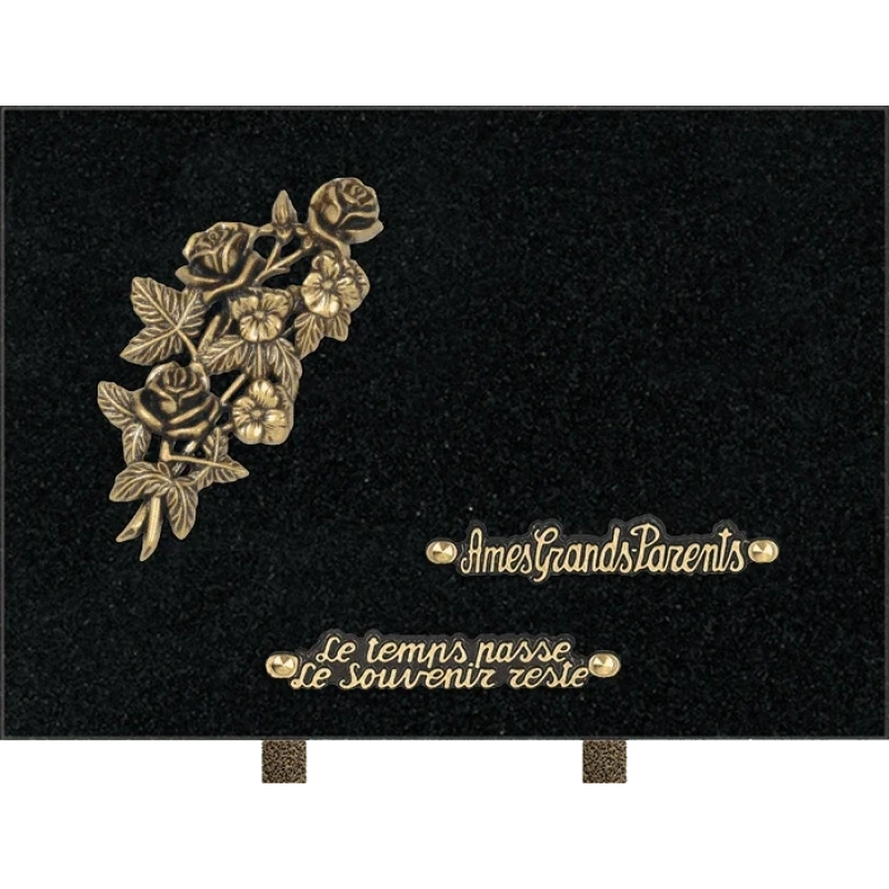 Plaque funéraire Palmette Roses 35x25cm (grand)