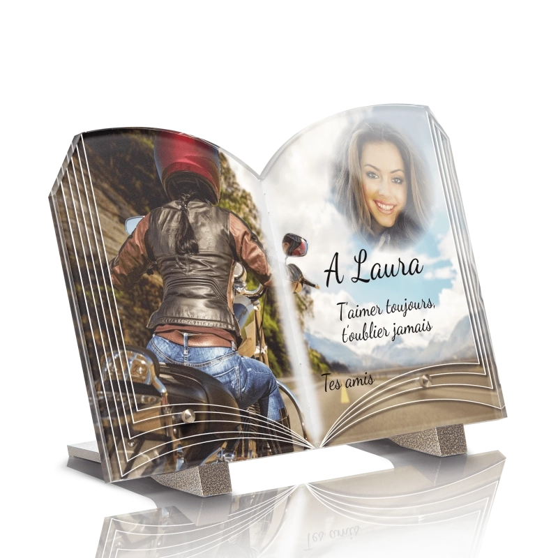 Plaque Funéraire Livre Moto Motarde Plaque Funéraire Livre Moto Motarde