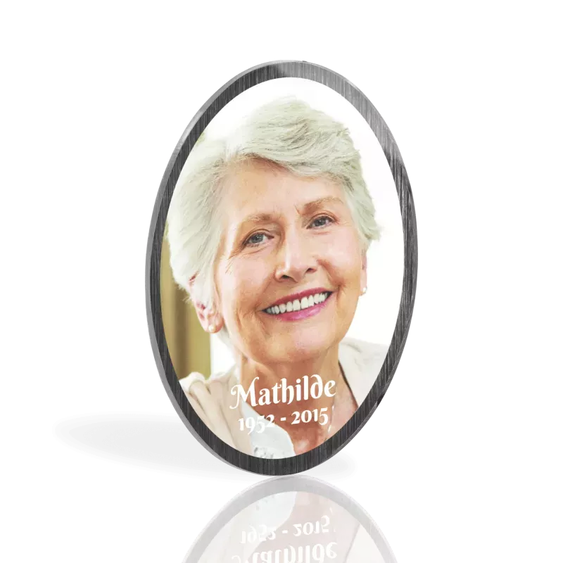 Médaillon Funéraire Cadre Noir