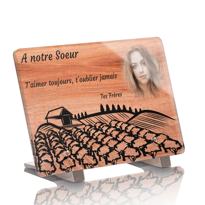 Plaque Funéraire Bois Poirier Vignes Plaque Funéraire Bois Poirier Vignes