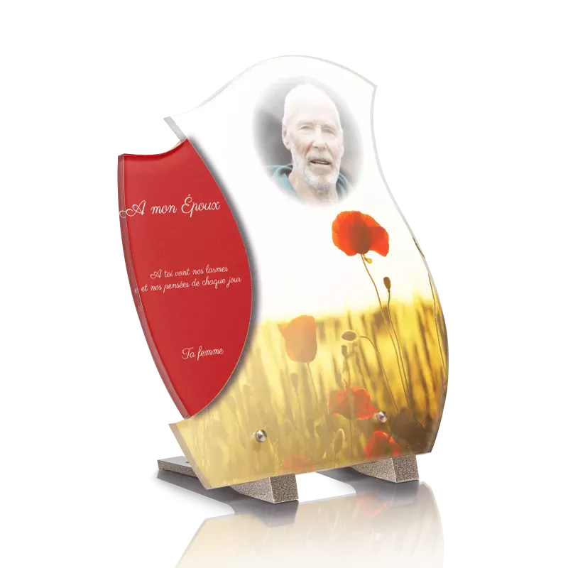 Plaque Funéraire Design Coquelicot Plaque Funéraire Design Coquelicot