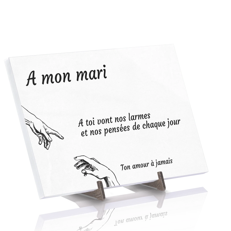 Plaque Funéraire Fusain Michel-Ange en Pierre Acrylate Plaque Funéraire Fusain Michel-Ange en Pierre Acrylate