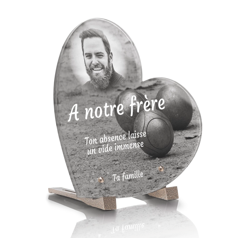 Plaque Funéraire Coeur Pétanque Plaque Funéraire Coeur Pétanque