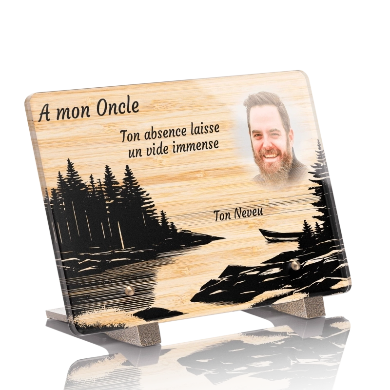 Plaque Funéraire Bois Bamboo Lac Plaque Funéraire Bois Bamboo Lac
