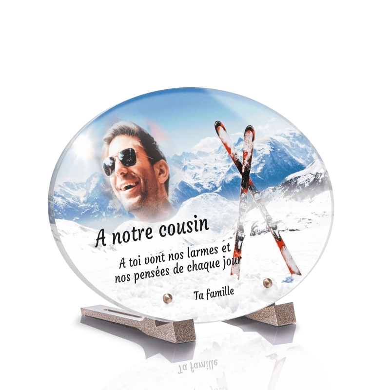 Plaque Funéraire Ovale Ski Plaque Funéraire Ovale Ski