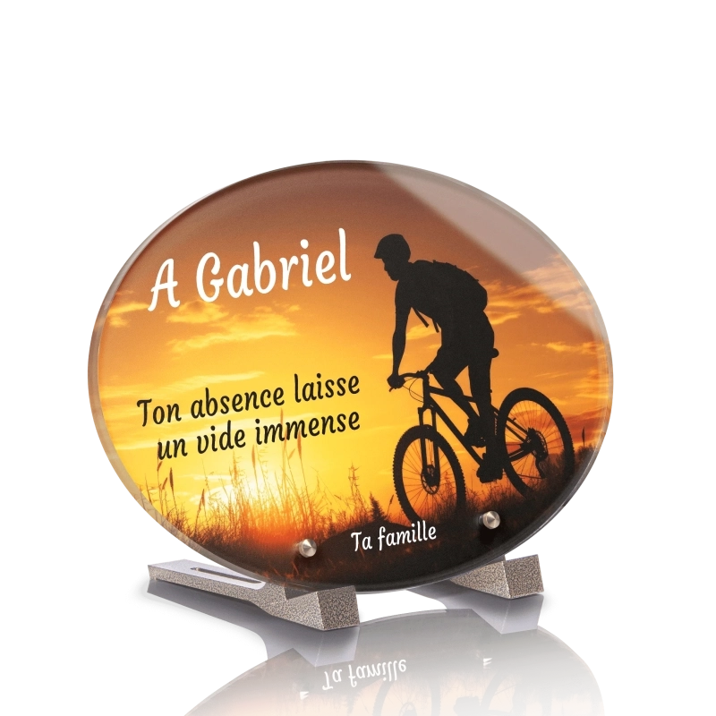 Plaque Funéraire Ovale Vélo VTT Plaque Funéraire Ovale Vélo VTT