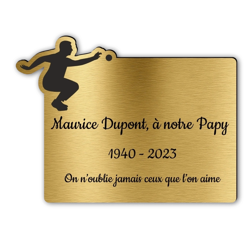 Plaque Funéraire Gravée Forme Pétanque Plaque Funéraire Gravée Forme Pétanque