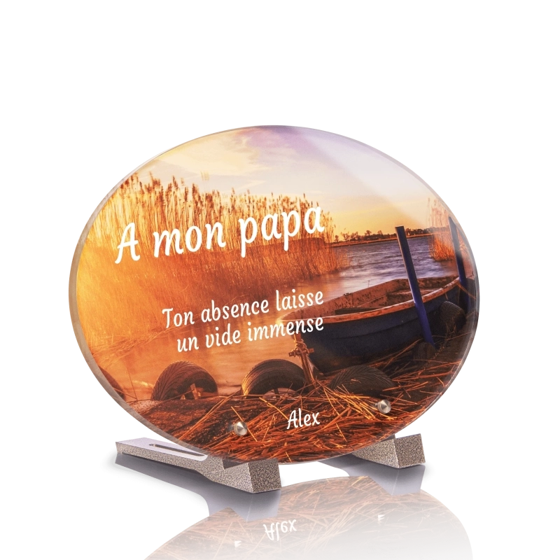 Plaque Funéraire Ovale Pêche Plaque Funéraire Ovale Pêche