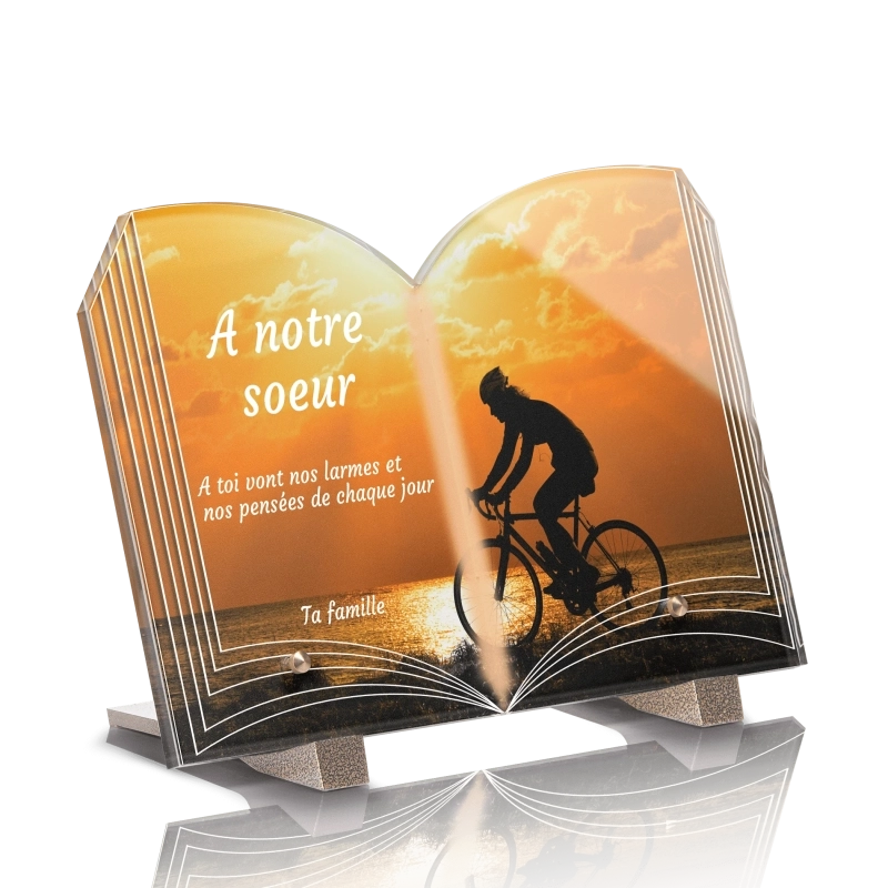 Plaque Funéraire Livre Vélo