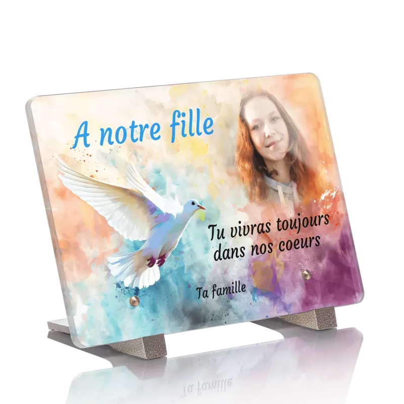 Plaque Funéraire Colombe Aquarelle Plaque Funéraire Colombe Aquarelle