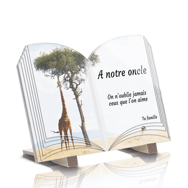 Plaque Funéraire Originale Livre Girafe
