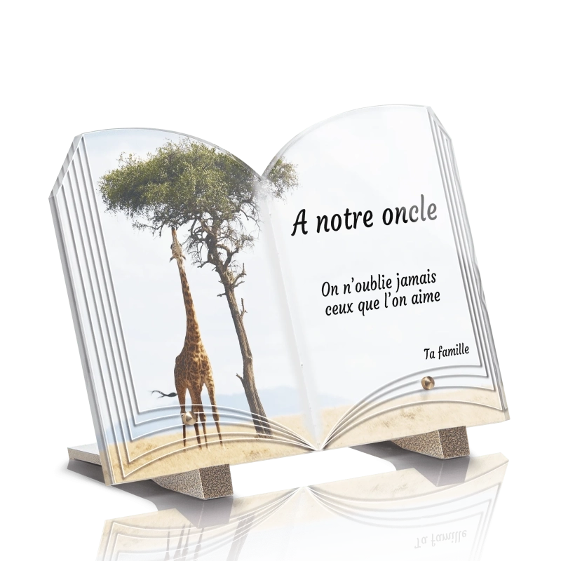 Plaque Funéraire Originale Livre Girafe Plaque Funéraire Originale Livre Girafe
