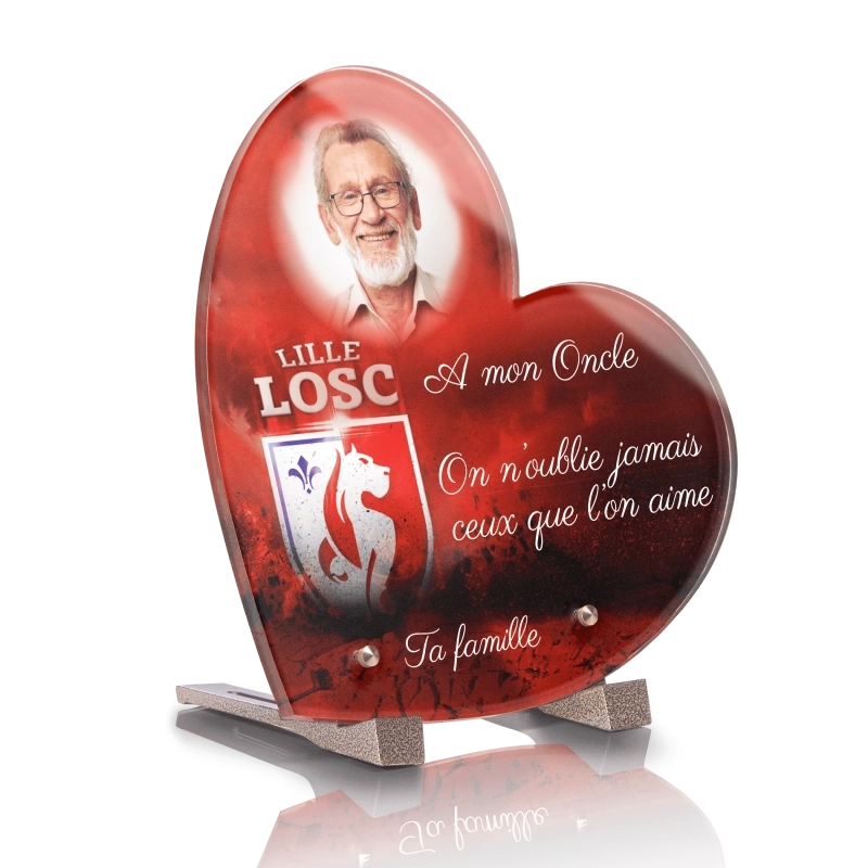 Plaque Funéraire Coeur Foot LOSC Lille