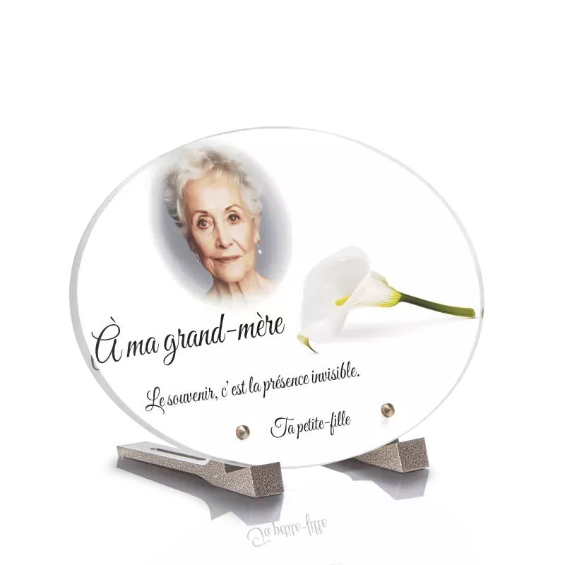 Plaque Funéraire Ovale Fleur Arum Plaque Funéraire Ovale Fleur Arum