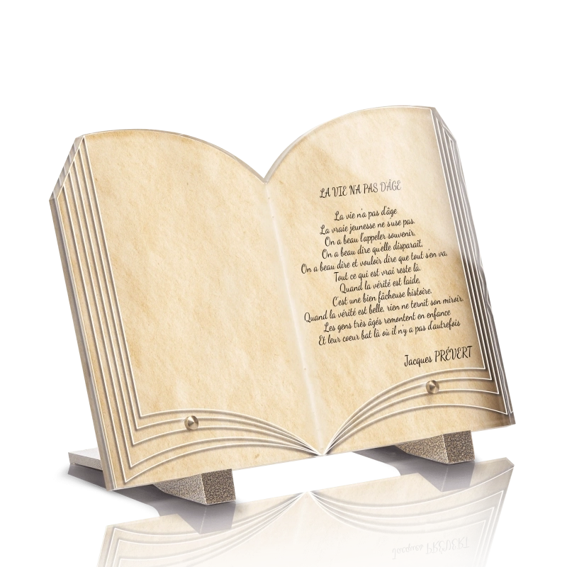 Plaque Funéraire Livre Poème Parchemin Portrait Plaque Funéraire Livre Poème Parchemin Portrait