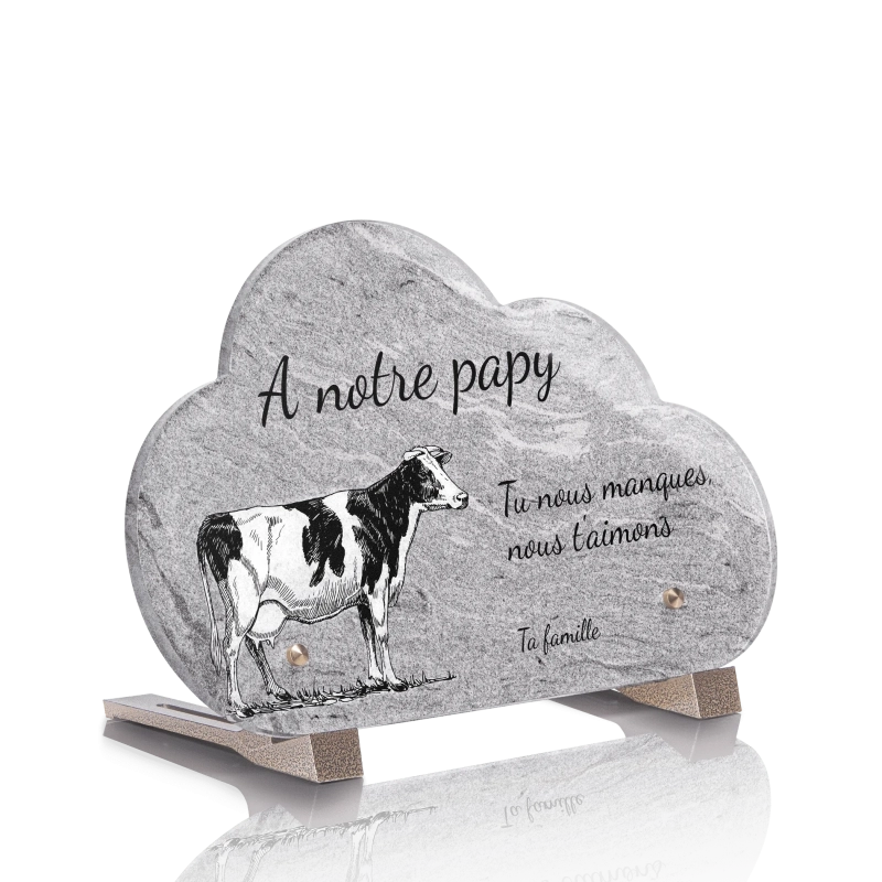 Plaque pour Tombe Nuage Vache Monochrome Plaque pour Tombe Nuage Vache Monochrome