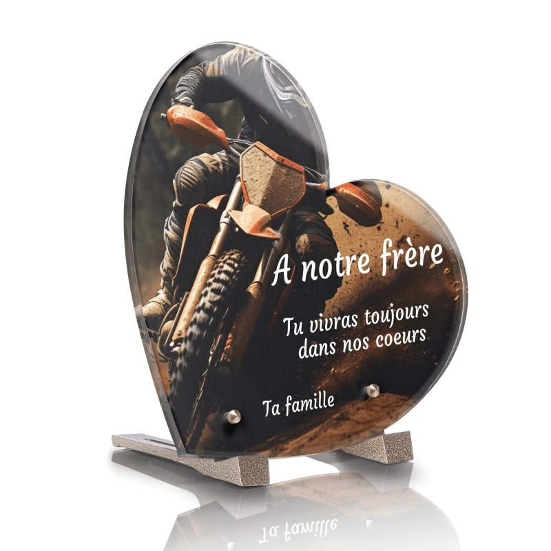 Plaque Funéraire Coeur Moto Cross Enduro Plaque Funéraire Coeur Moto Cross Enduro