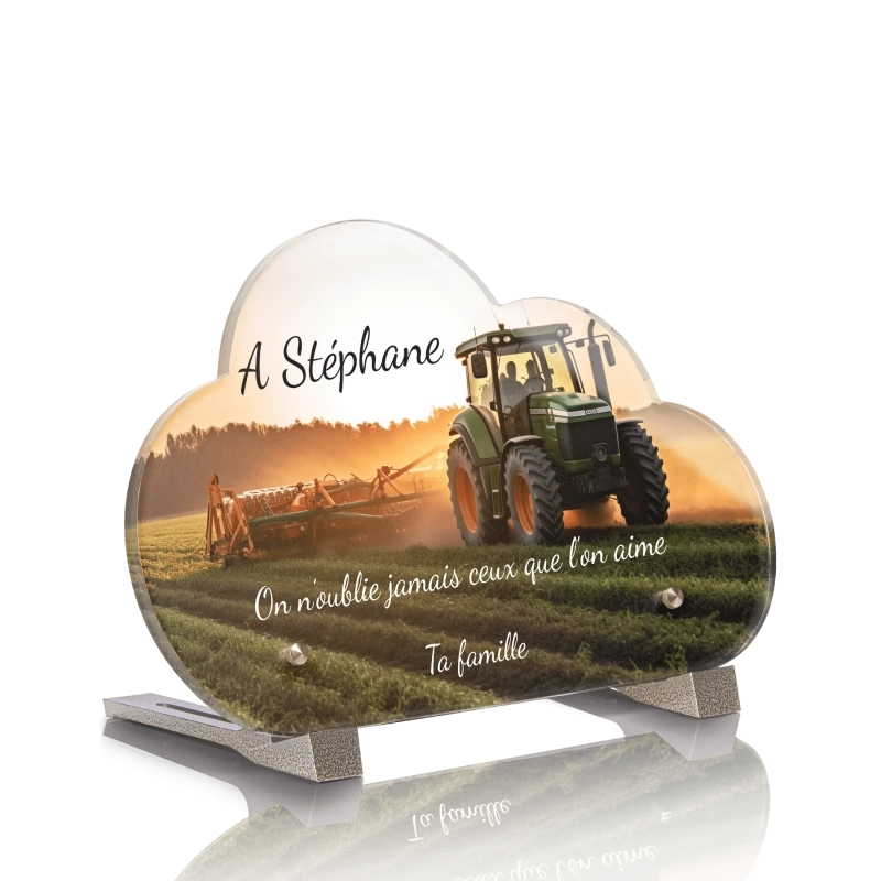 Plaque Funéraire Nuage Tracteur Agriculteur Plaque Funéraire Nuage Tracteur Agriculteur