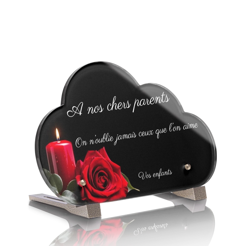 Plaque Funéraire Nuage Rose Bougie Plaque Funéraire Nuage Rose Bougie