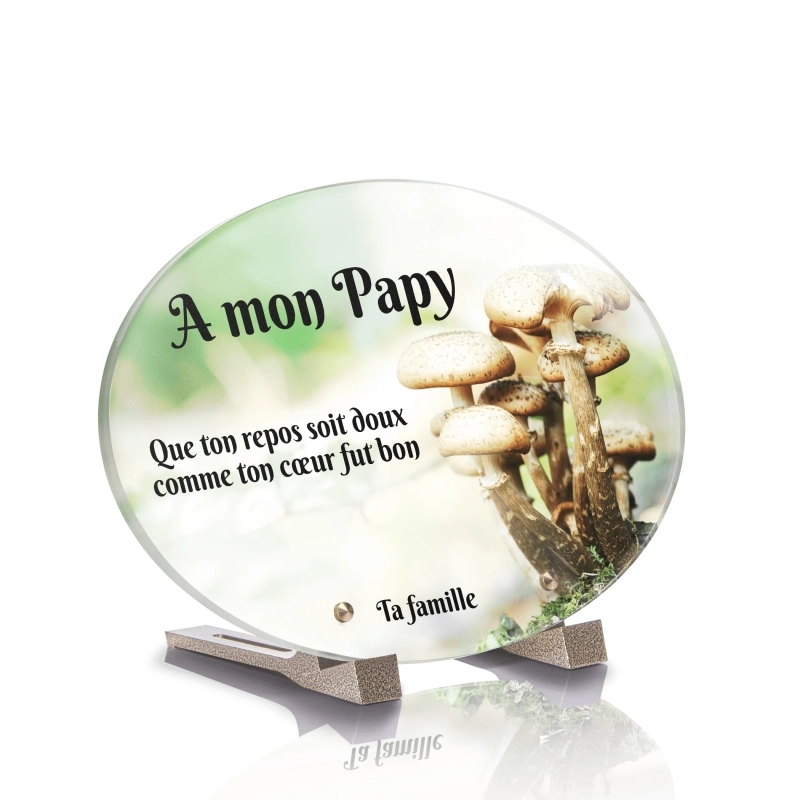 Plaque pour tombe Ovale Champignon Plaque pour tombe Ovale Champignon