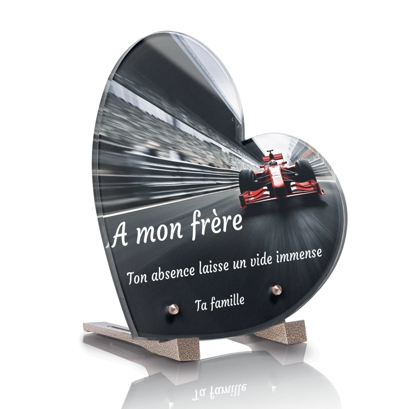 Plaque Funéraire Coeur Voiture de Course F1 Plaque Funéraire Coeur Voiture de Course F1