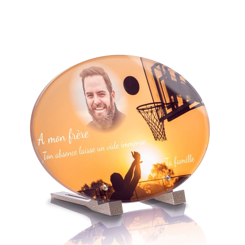 Plaque Funéraire Ovale Basketball Plaque Funéraire Ovale Basketball