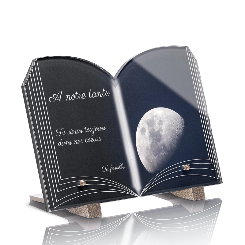 Plaque Funéraire Originale Livre Lune Plaque Funéraire Originale Livre Lune