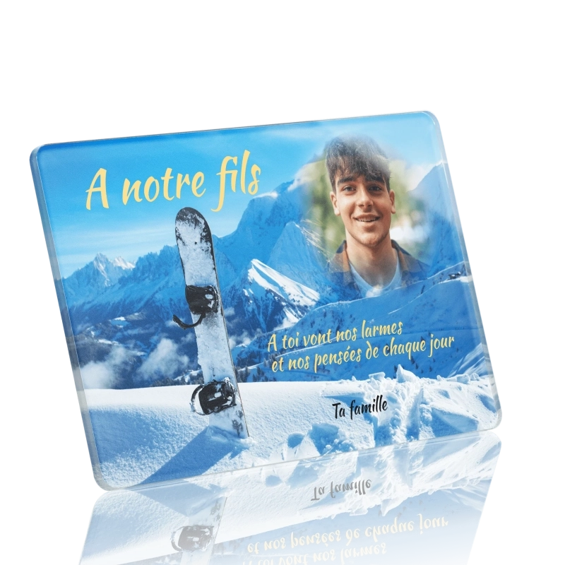 Plaque Funéraire Snowboard