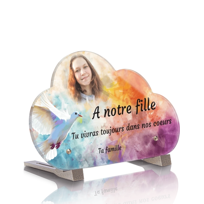 Plaque Funéraire Nuage Oiseaux Colombe Aquarelle Plaque Funéraire Nuage Oiseaux Colombe Aquarelle