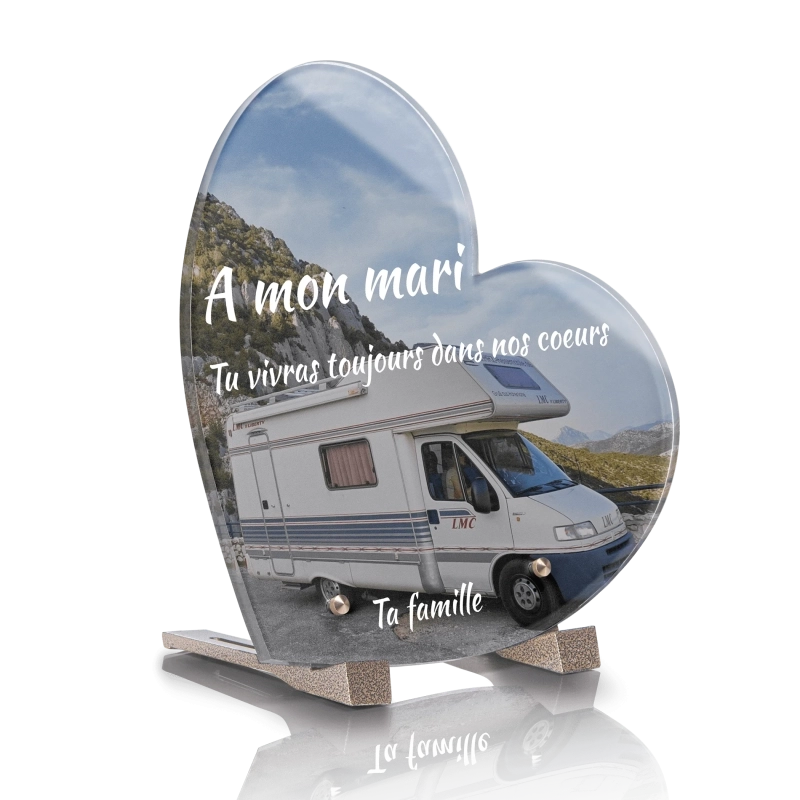 Plaque Funéraire Coeur Camping Car