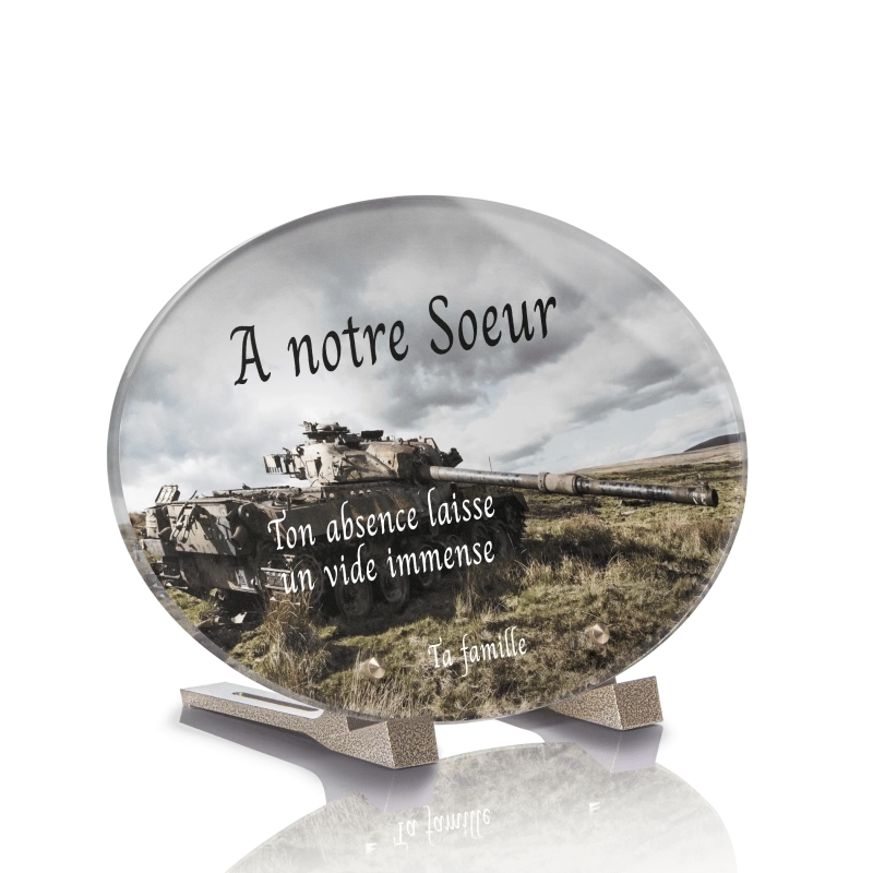 Plaque Funéraire Ovale Armée Tank Plaque Funéraire Ovale Armée Tank