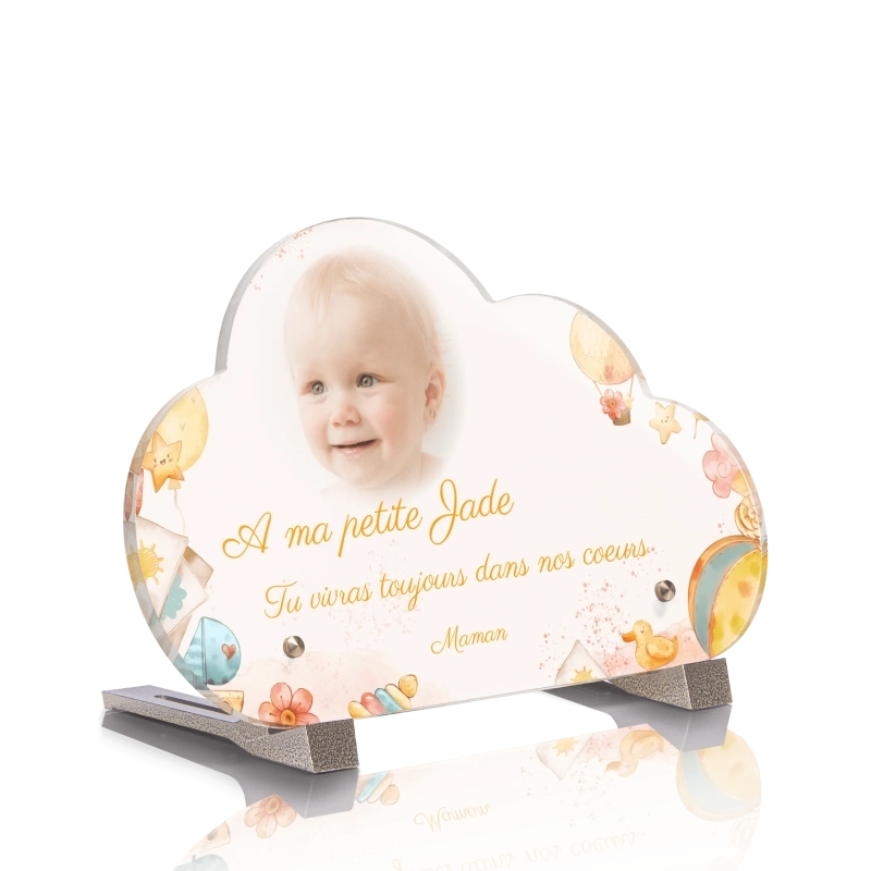 Plaque Funéraire Nuage Enfant Dessin Aquarelle Plaque Funéraire Nuage Enfant Dessin Aquarelle