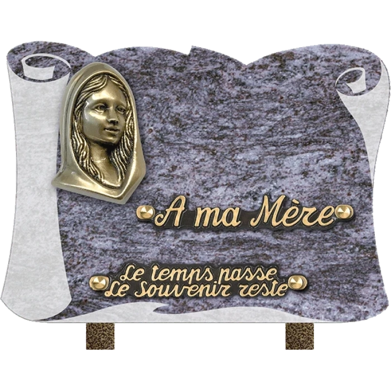 Plaque funéraire granit Livre Vierge 25x18cm (moyen)