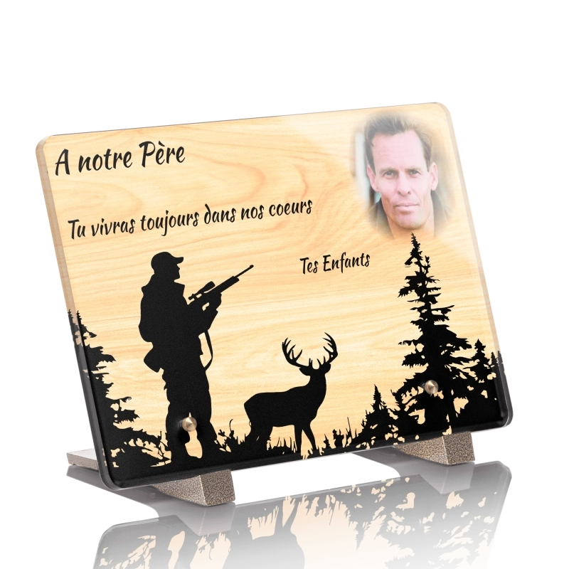 Plaque Funéraire Bois Érable Chasse Plaque Funéraire Bois Érable Chasse