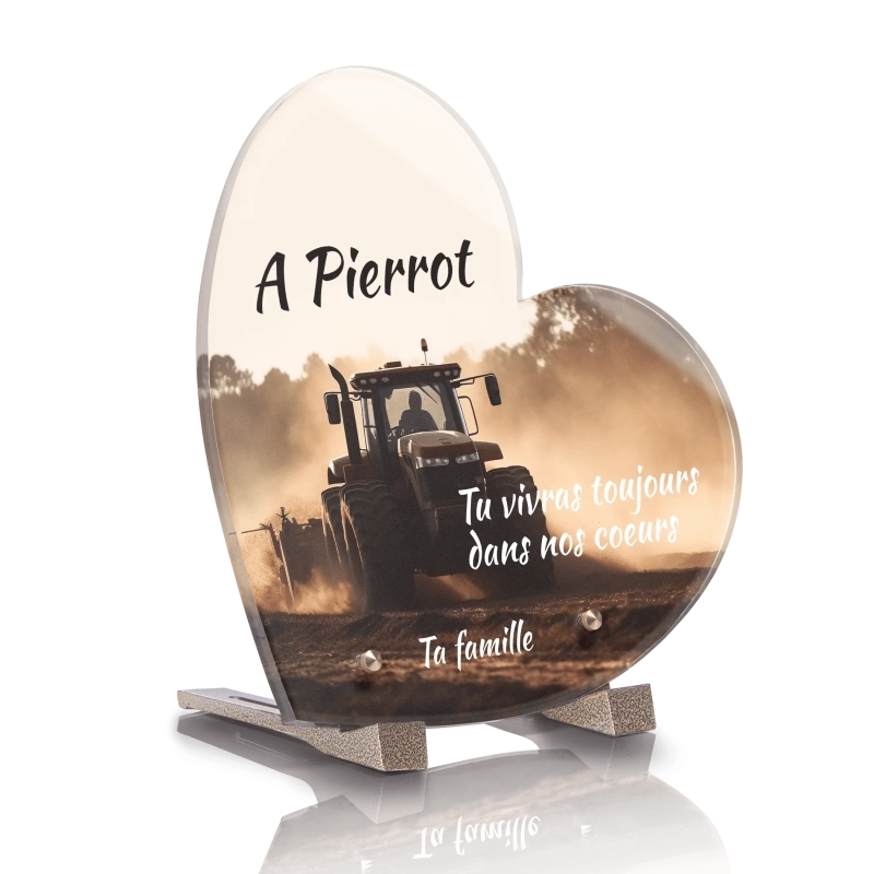Plaque Funéraire Coeur Tracteur Laboureur 2 Plaque Funéraire Coeur Tracteur Laboureur 2