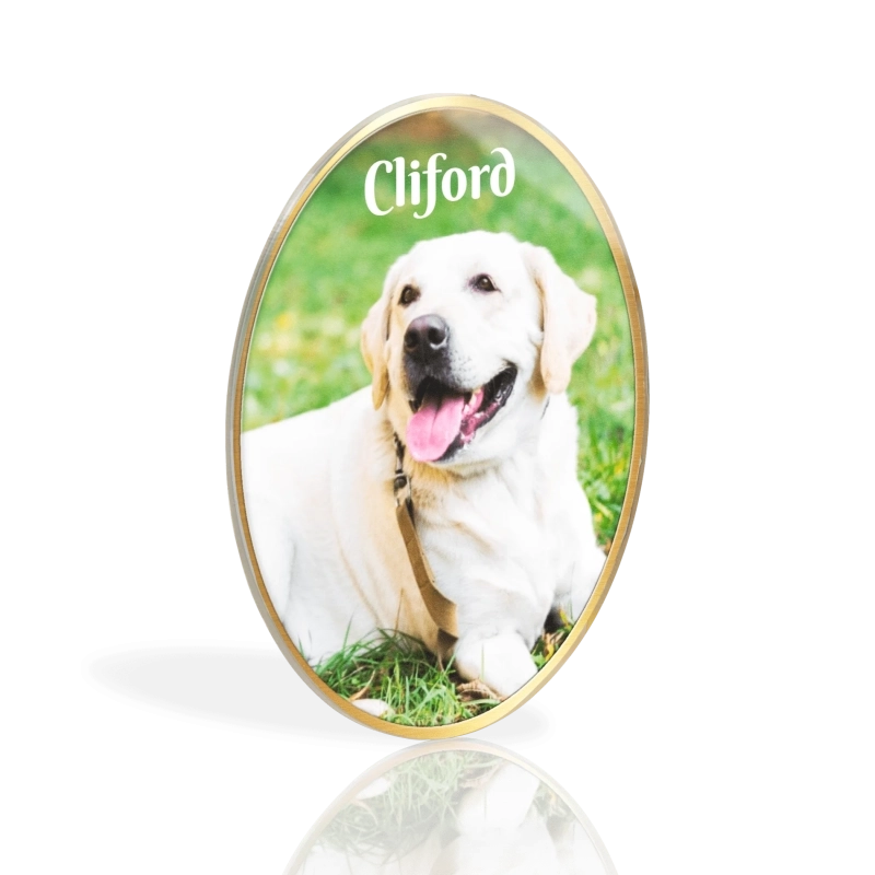Médaillon Funéraire Animaux Cadre Doré Médaillon Funéraire Animaux Cadre Doré