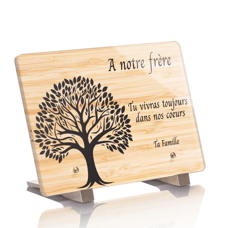 Plaque Funéraire Bois Bamboo Arbre Plaque Funéraire Bois Bamboo Arbre