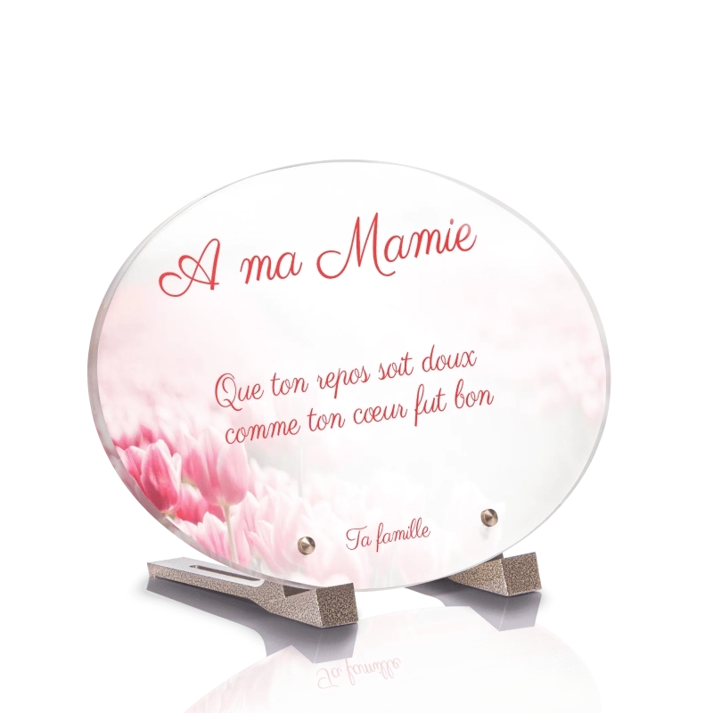 Plaque Funéraire Ovale Fleurs Plaque Funéraire Ovale Fleurs