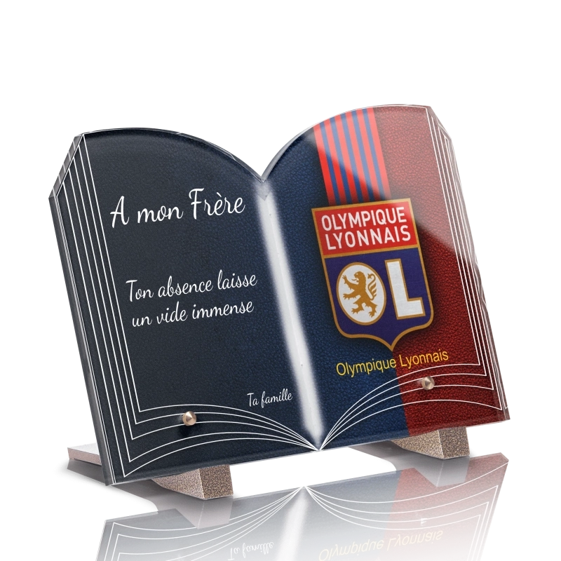 Plaque Funéraire Livre Foot OL Plaque Funéraire Livre Foot OL