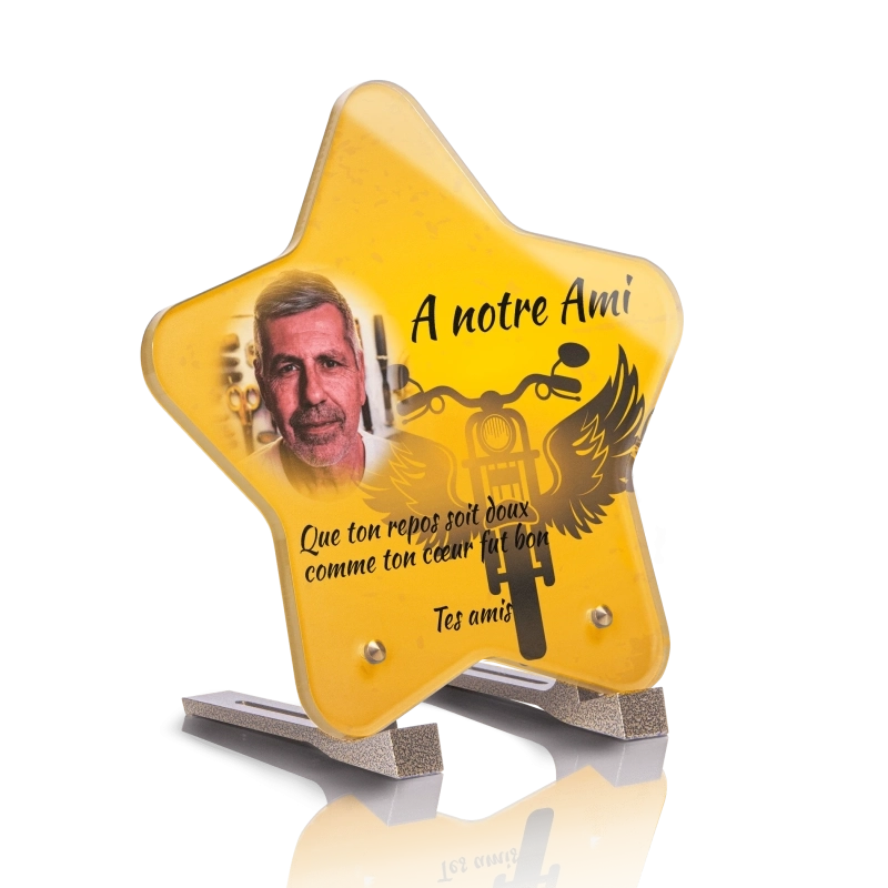 Plaque Funéraire Etoile Moto