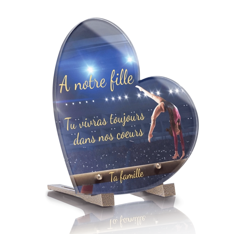 Plaque Funéraire Coeur Gymnastique