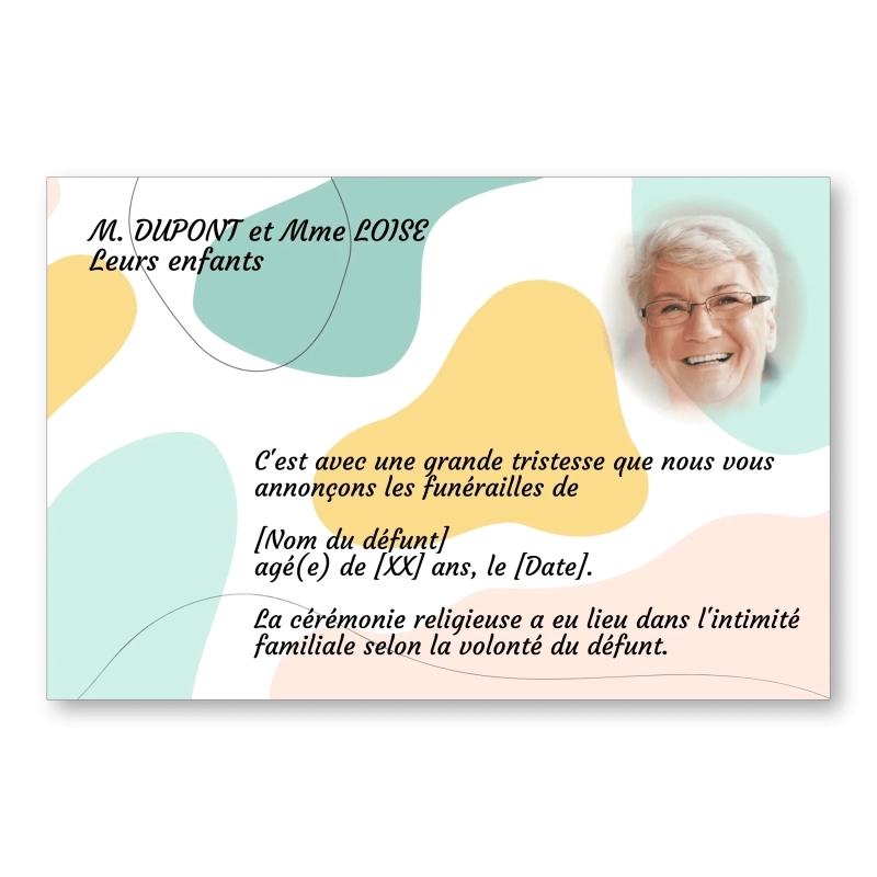 Faire part de Décès Abstrait Faire part de Décès Abstrait